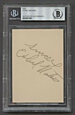 Ethel Waters signed autograph auto 2.5x3.5 cut Singer and Actress BAS Slabbed