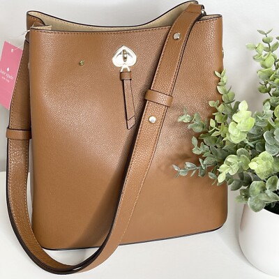 Kate Spade Brown Large Convertible Drawstring Bucket Handbag | eBay