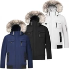MENS PARKA PARKER PADDED LINED WINTER DOWN INSULATED JACKET FAUX FUR HOOD S-2XL