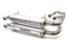 Trinity Racing Stage 5 Dual Full System Exhaust Brushed Muffler TR-4162D