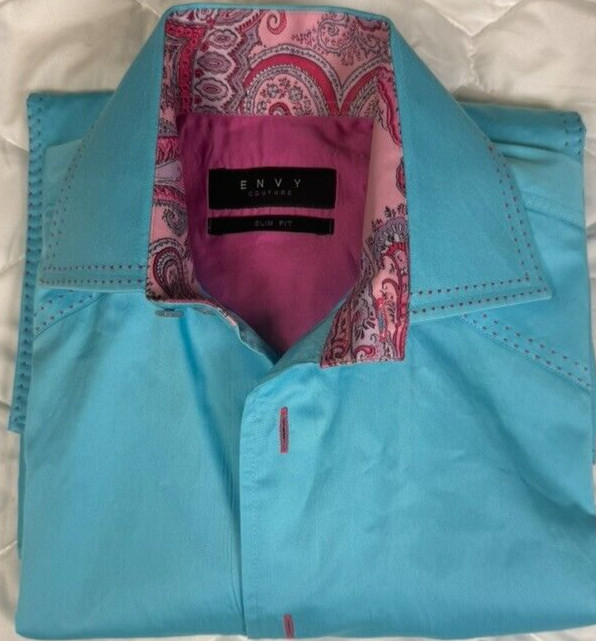 Camisa Envy Couture Calce Ajustado Manga Larga Con Botones Mediana Puño Abatible Algodón