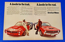1970 American Motors Amc Javelin Road Race Car Original 2 Pg Print Ad Trans Am