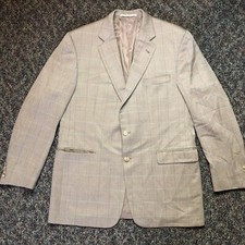 Vintage Burberry London Blazer Sz 43 Long Union Made USA Plaid