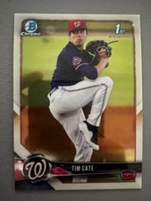 QTY: 2018 Bowman Draft Chrome Tim Cate ( Nationals ) 1st Rookie #BDC-12