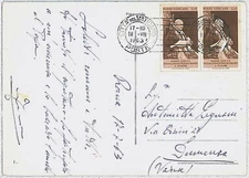 30086 VATICAN: POSTAL HISTORY postal history POSTCARD 1963