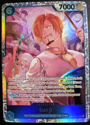 Sanji OP11-051 SR ONE PIECE Tcg Card Game NM BLUE | eBay