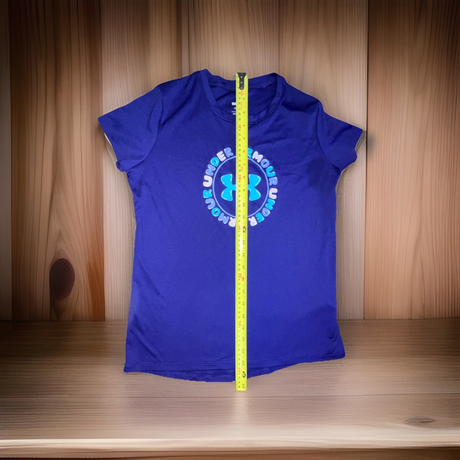 Under Armour Girls Loose Logo Purple T-Shirt Crew Neck Short Sleeve YLG/16/G thumbnail 4