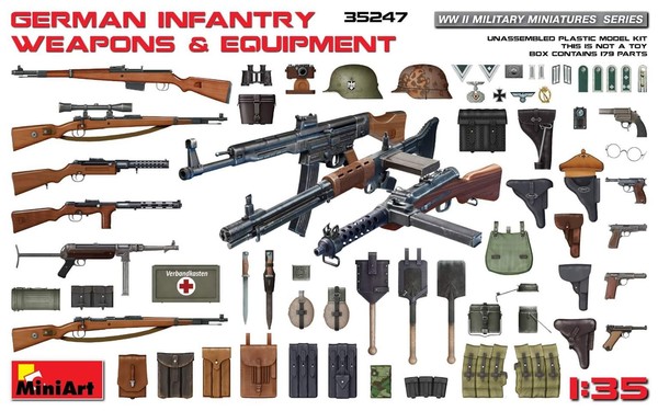 1:35 Miniart German Infantry Weapons & Equipment Kit MIN35247 Modellbau-image