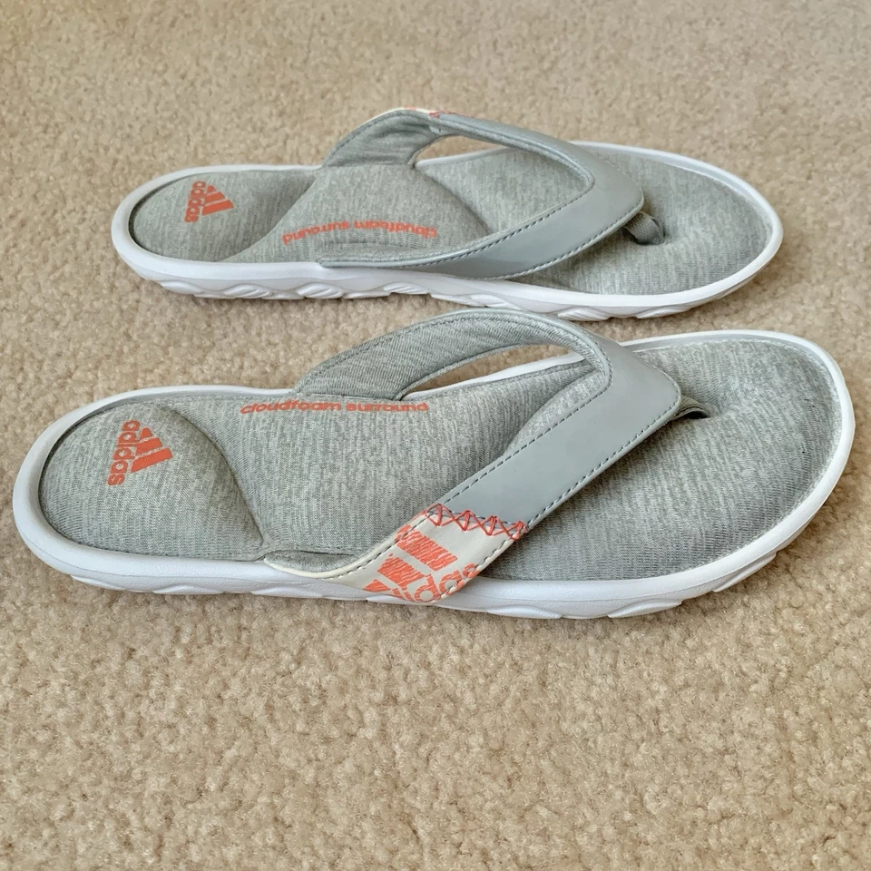 Sandalias sin cordones Adidas para mujer 7 Cloudfoam Surround gris naranja Foto 4 de 4