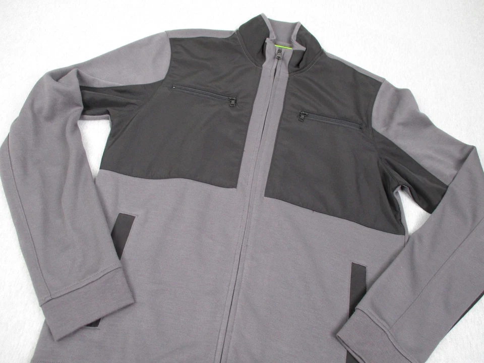 Куртка мужская Alfani средняя серая черная приталенная на молнии с ложным вырезом карманами повседневная - Изображение 2 из 4