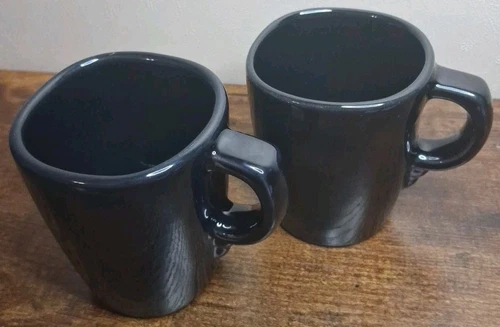 Set Of 2 Frankoma 3GG Blue-black Mugs