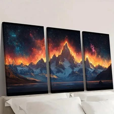 3pcs  Starry Night Sky Art Serene  AS  Wall Art Canvas Framed 50x70cm