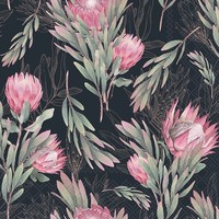 A Servietten 33X33 Cm Protea Black Rosa Blumen 20 Servietten 3-Lagig Lunch