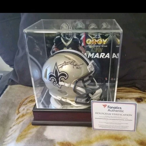 Alvin Kamara New Orleans Saints Signed Helmet Fanatics Authentic Display Case