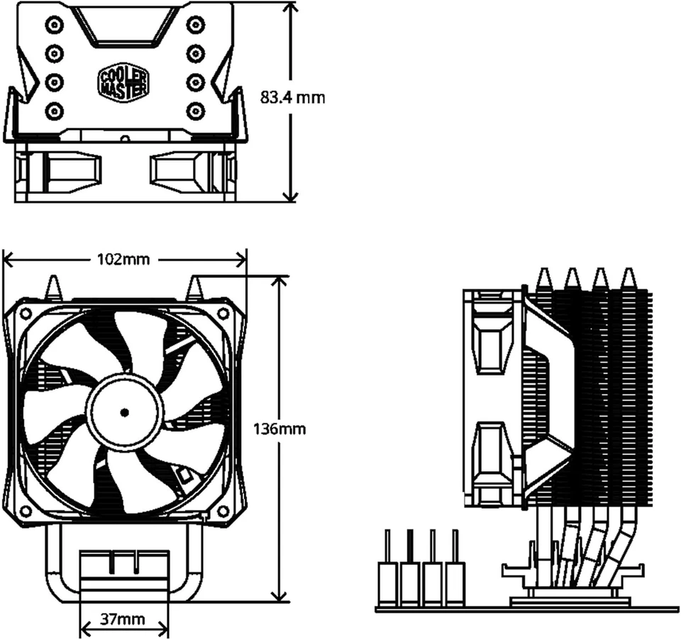 Cooler Master Hyper H410R RGB CPU Air - Low-Profile  - Image 4 of 4
