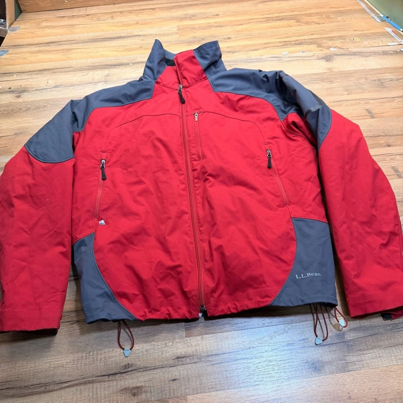 LL Bean Jacket Mens L Medium Reg Orange Waterproof Insulated 3 in 1 Winter Coat