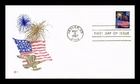 US COVER FLAG AND FIREWORKS FIRST DAY ISSUE COVER CRAFT CACHET INSERT