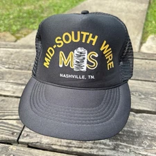 Vtg Trucker Hat Mid South Wire Nashville Tennessee 1980s Capitol Caps One Size