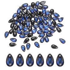100Pcs, Teardrop Crystal Glass Beads Teardrop Beads Black