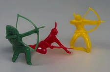 1950s Toy Indians Plastic Tim Mee set of 3 made in  Aurora ILL USA. Vintage