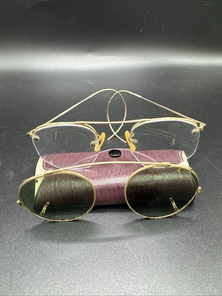 Bausch & Lomb B&L 1/10 12k GF Oro Relleno Medio Borde 42 Con Accesorio para Gafas de Sol Foto 2 de 4