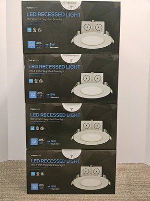 TORCHSTAR LED RECESSED LIGHT KIT 4 INCH 9W Integrated Downlight 4 PACK NEW