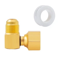 SUNGATOR 90° Elbow Flare Fitting, 3/8" Female Swivel x Male Flare Tube Fittin...