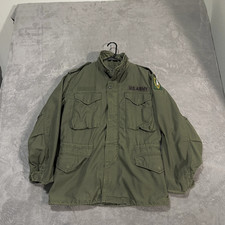 Vintage U.S. Army M-65 Field Jacket Mens Small Green Hooded Military Coat