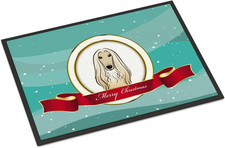 BB1554JMAT Afghan Hound Merry Christmas Doormat 24X36 Front Door Mat Indoor Outd