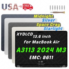 for Macbook Air A3113 M3 2024 EMC 8611 661-40217 LCD Screen Assembly Space Gray 