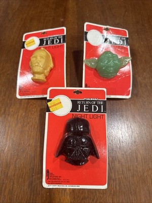 3 Return of  Jedi Night Lights 1983 Adam Joseph Yoda, C3-P0 & Darth Vader