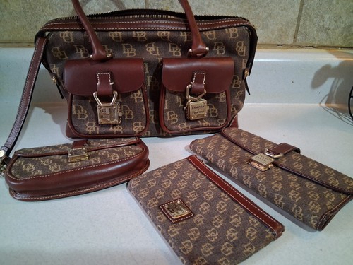 Dooney & Bourke Anniversary Signature Satchel Handbag w/Acessories