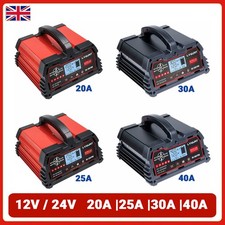 40A 30A 25A 20A 12V/24V Car Smart Battery Charger Pulse Repair GEL AGM Lifepo4