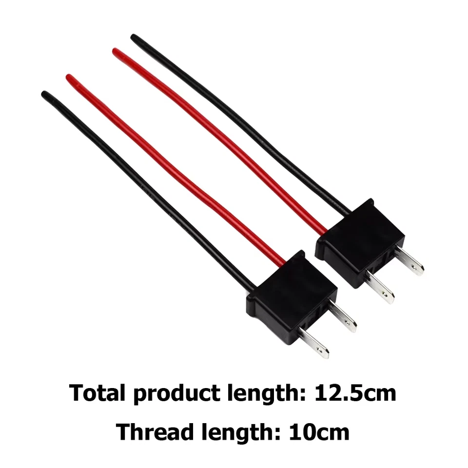 2x H7 Male Sockets Bulb Holders Light LED HID XENON 12-24V Fog Headlight Pigtail - Image 2 of 4