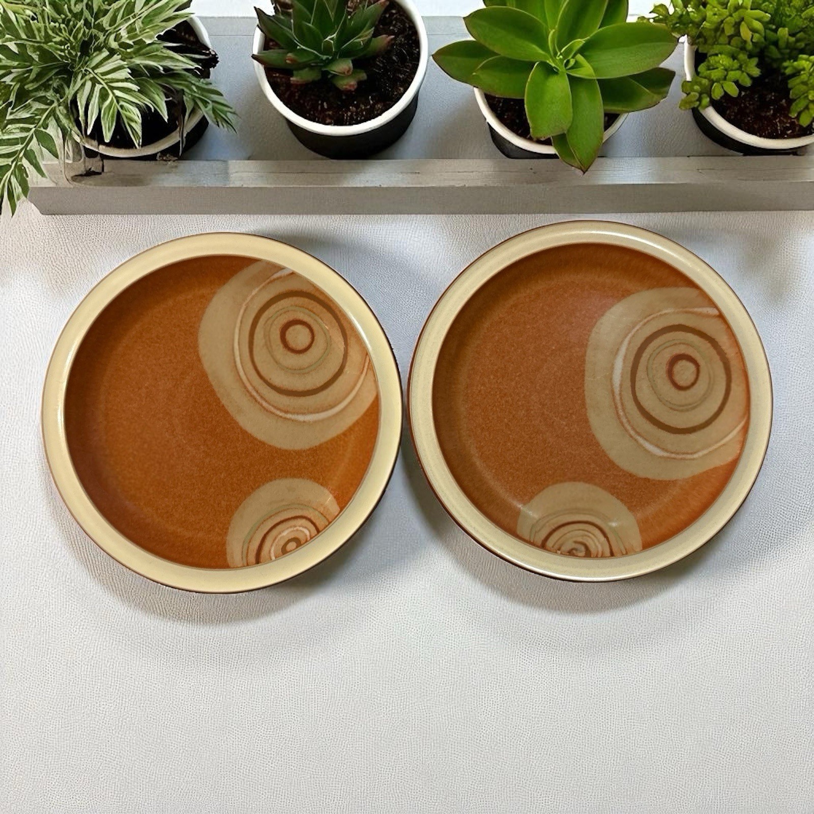 Denby Langley Set of 2 Fire Chilli Salad/Dessert Plate 8 7/8