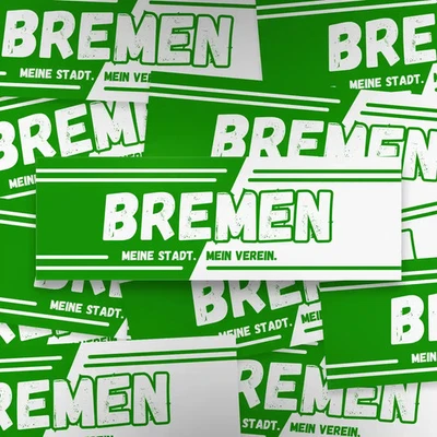 FAN-KULTUR XPERIENCE 100x Bremen Aufkleber/ Sticker 'Mein Verein'/ Fußball Fanartikel/ PVC/ 14,8x5 cm