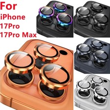 For iPhone 17 Pro Max/17 Pro Metal Ring Tempered Glass Camera Lens Protector