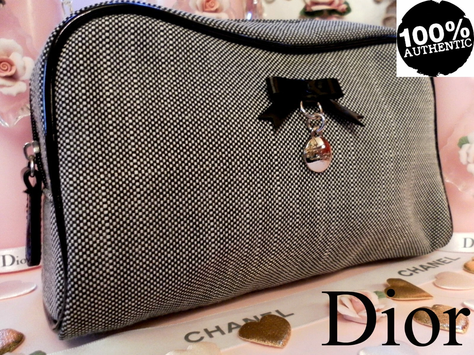 SAC 100 % AUTHENTIQUE édition limitée DIOR Addict COUTURE BEAUTY ~ MAQUILLAGE ~ VOYAGE tweed