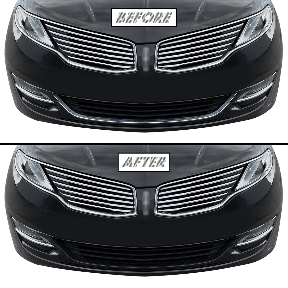 Chrome Delete Blackout Vinyl Overlay for 2013-16 Lincoln MKZ Front