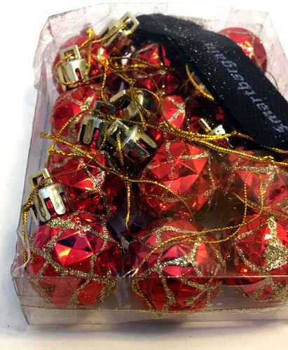 Yoption 12Pcs 1.1" 28 mm Christmas Ornaments Plastic Glitter Shiny Balls Hanging - Picture 3 of 5