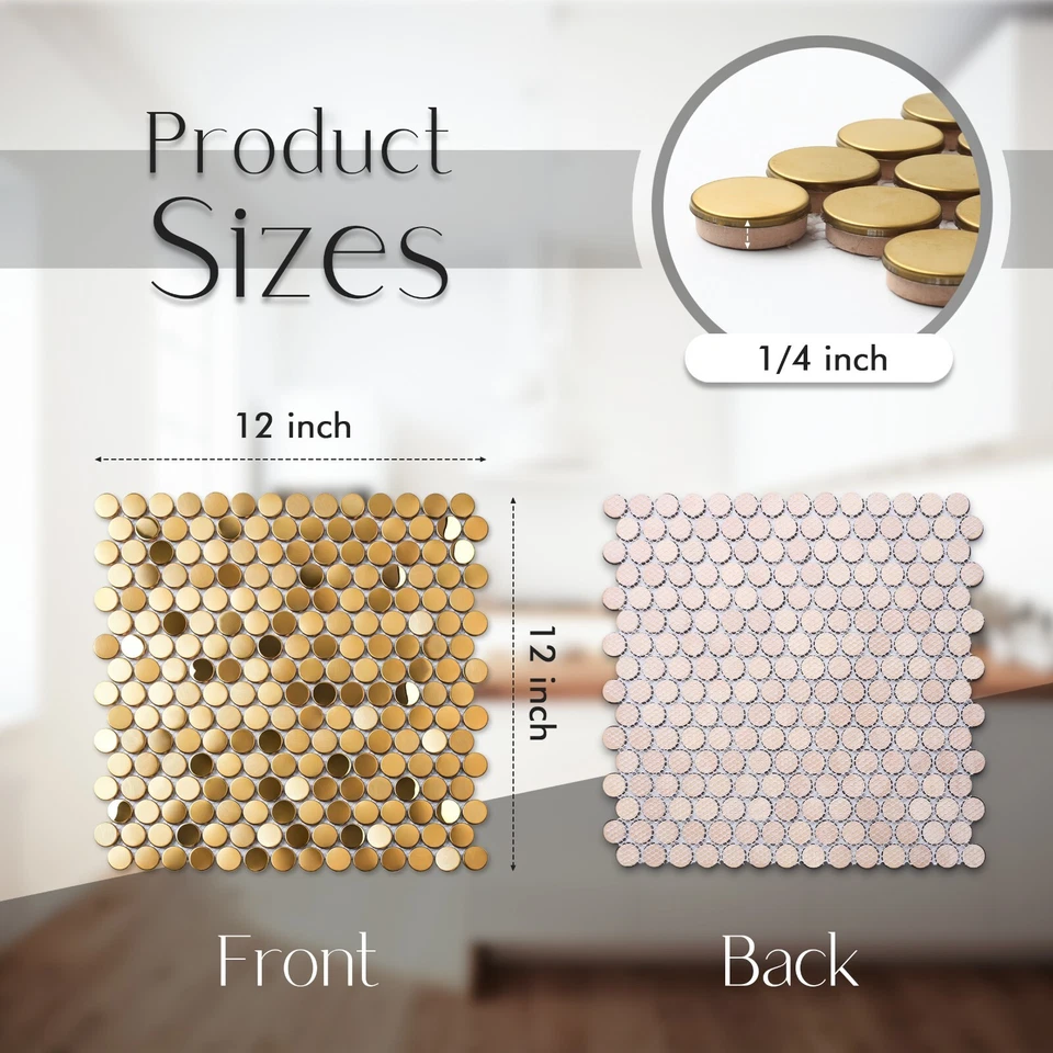 Penny Round Mosaics tile for Kitchen Bathroom Backsplash Wall Box of  5 sheets - Image 2 of 4