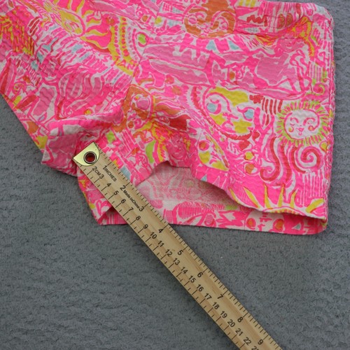 Lilly Pulitzer Little Liza Shorts Youth Girls 12 Pink Sun All Over Print Pull On - Picture 5 of 10