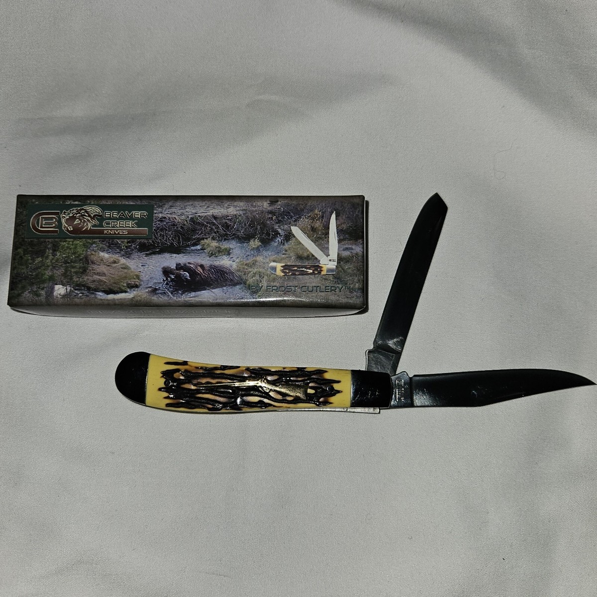 Frost Beaver Creek 2-Blade Folding Trapper Pocket Knife Rifle