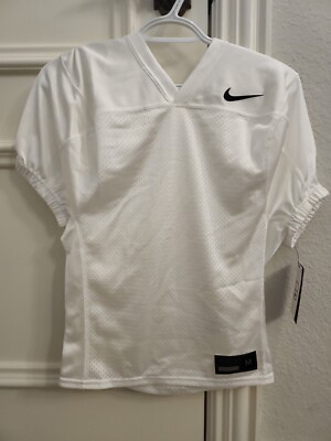 Nike Team Practice Polyester Mesh Football Jersey Boy's M White Dri-FIT AO4802