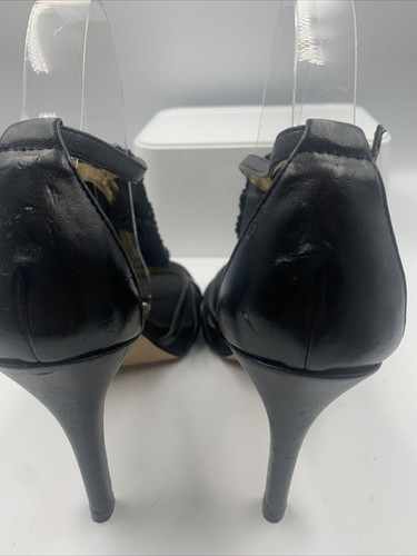 Schwarze Stilettos von Nine West. Strasssteine. Rüschen. T-Bar Gurt. Atemberaubend! Größe UK6 - Bild 10 von 19