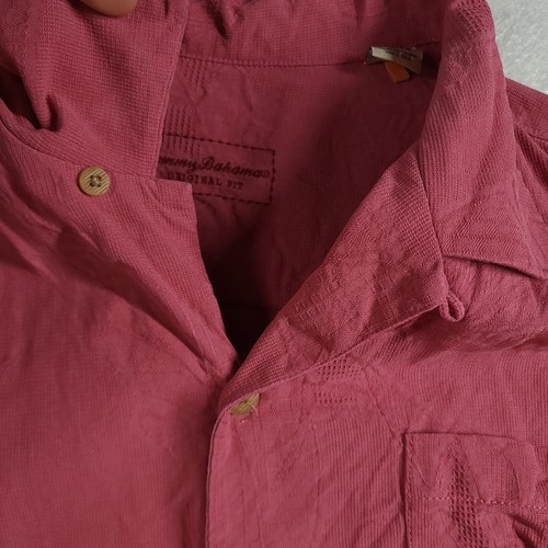 Tommy Bahama Shirt Button-Up Short Sleeve Size XL Pink Original Fit Adult - Picture 5 of 11