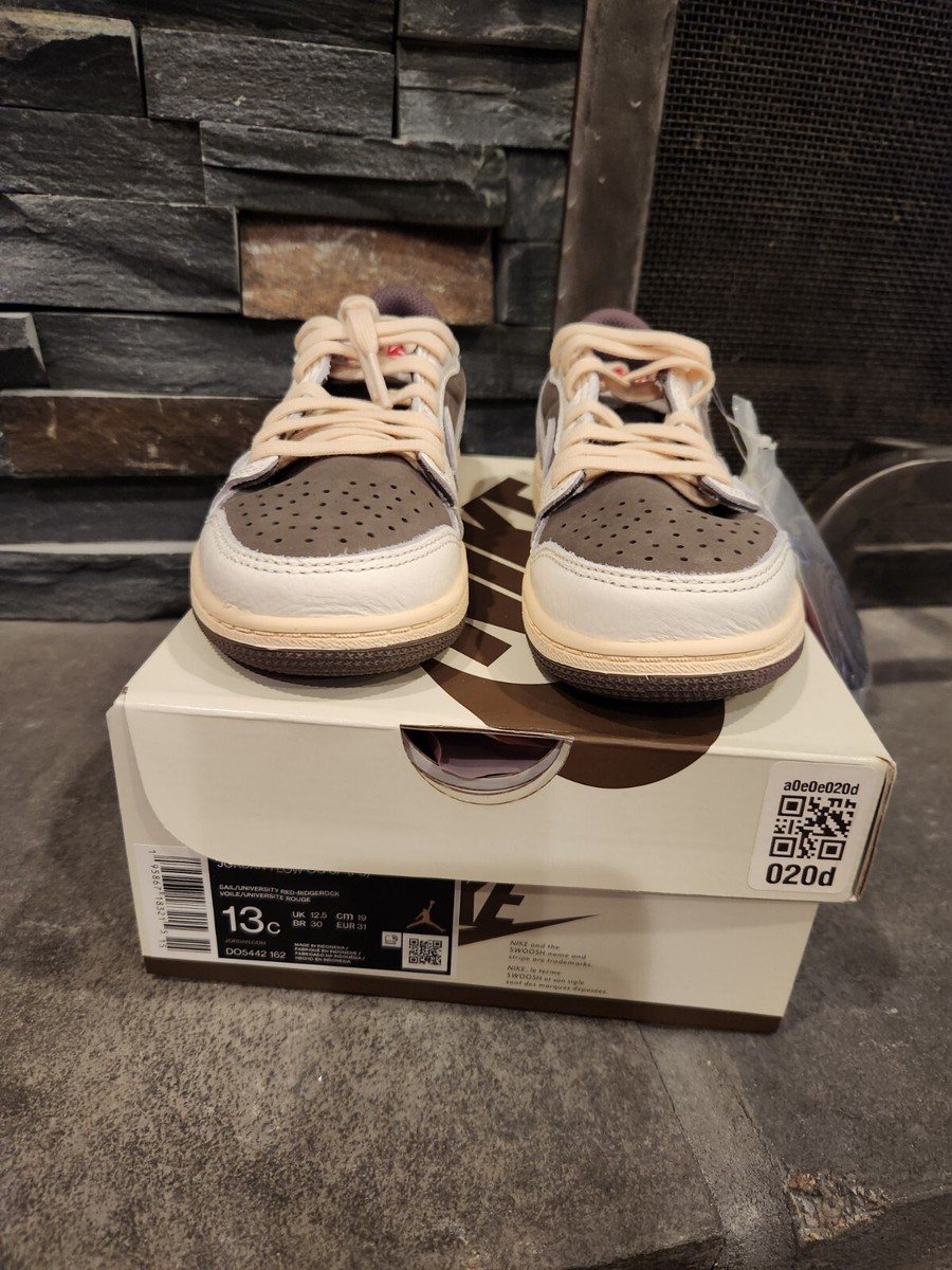 Jordan 1 Low Travis Scott Reverse Mocha Pre School Size 13C