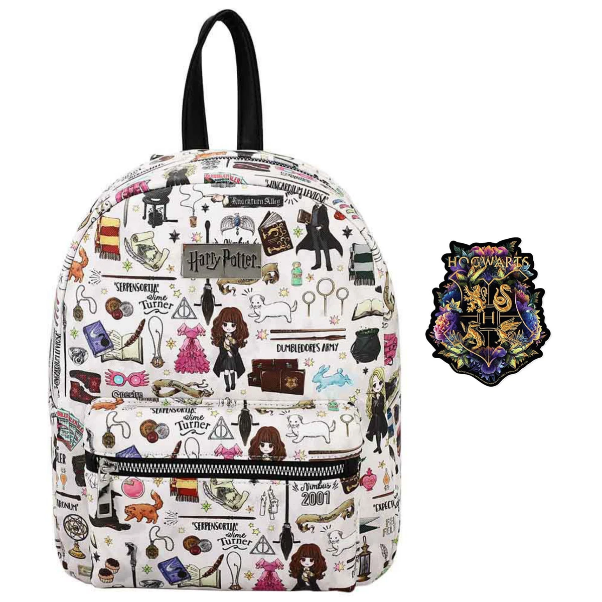 Harry Potter Characters and Icons Mini Backpack with Hogwarts Gadget Sticker