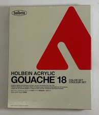 Holbein Artist Acrylic Gouache 18 Color Set - D982 - Brand New