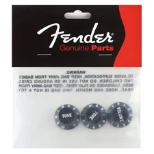 Fender Stratocaster Control Knobs, Set of 3, Black